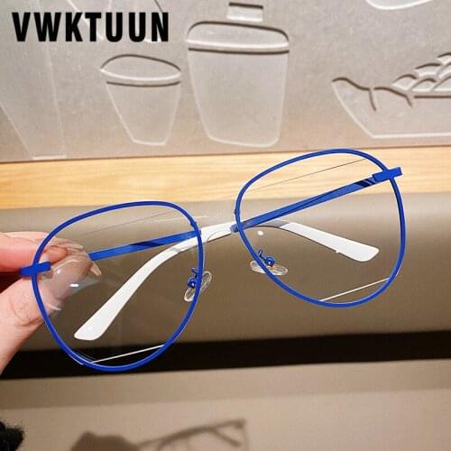 VWKTUUN Anti Blue Light Ray Glasses Women Oversized Glasses Frames Womens Optical Hollow Lens Prescription Eye Glasses Frame