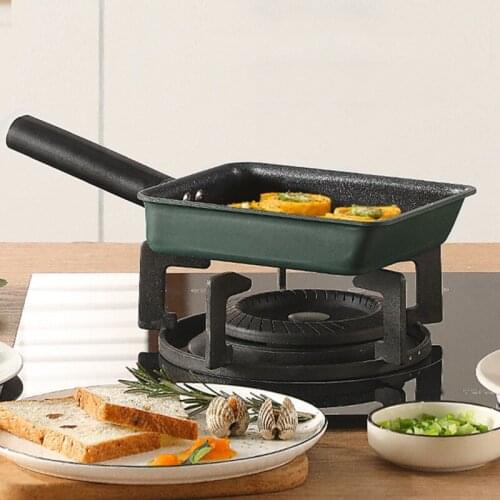 Japanese square household non stick frying pan thickened aluminum alloy small wok wear-resistant scratch-resistant pancake pot