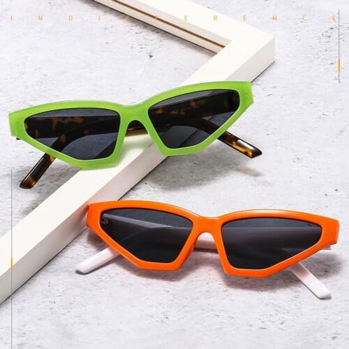 Womens Sunglasses Trending Triangle Cats Eye Glasses Fashion Personality Stitching Color Sun Glasses Catwalk Decorative UV400