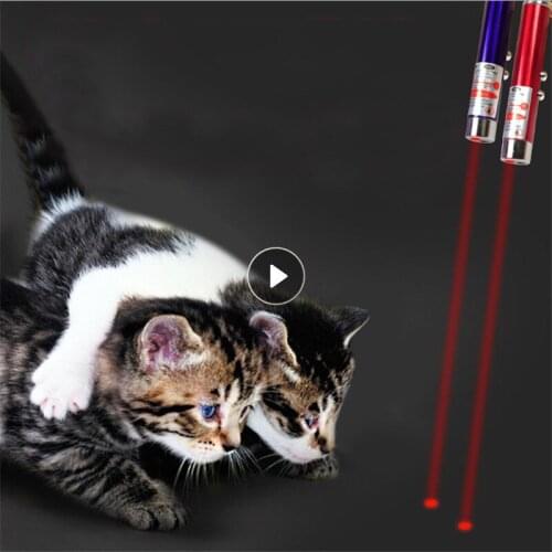 1pc Funny Pet LED Laser Toy Cat Laser Toy Cat Pointer Light Pen Interactive Toy With Bright Animation Small Animal With Keyring