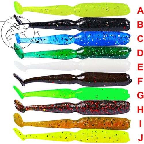 10pcs/set 3.5g/1.5g 55mm/75mm Artificial Silica Gel Soft Bait Bass With Hook Waterproof Wobbler 3D Eyes Swimbait Fishing Lure