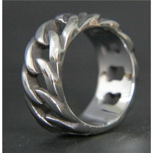 2017 Cool Band Chain Style Ring Stainless Steel Mens Women Fashion Fashion Biker Chains Ring