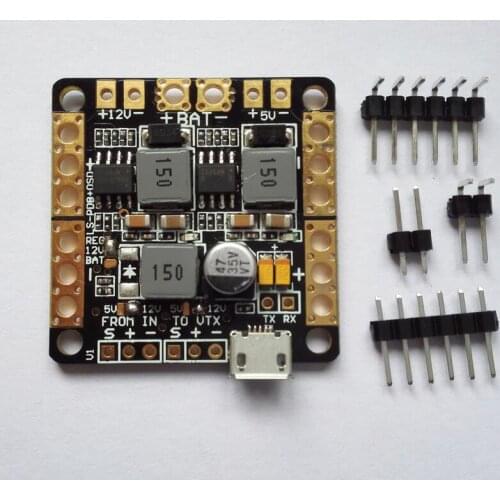 5V 12V Dual BEC / LC filter PDB PCB w/ Built-in FPV OSD for Flip32 Naze32 CC3D for RC Quadcopter Multicopter