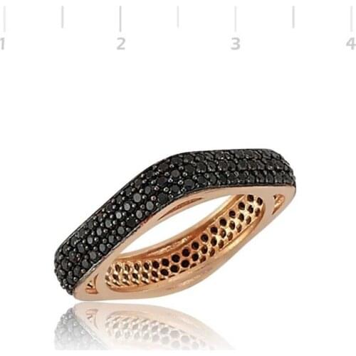 925 K Silver Black Full Tour-Pointed Lady Ring