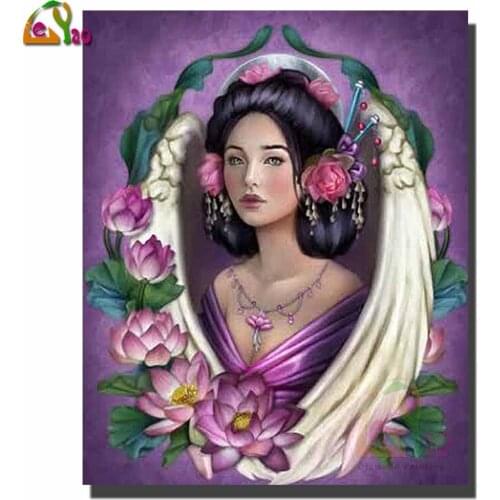 DIY 5D diamond painting angel Fantasy Woman with Wings round rhinestone embroidery cross stitch home decoration