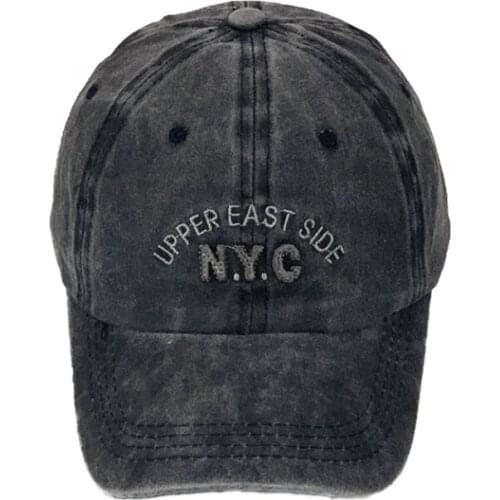 Washed 100% cotton baseball cap hat for women men vintage dad hat NYC embroidery letter outdoor sports visor caps