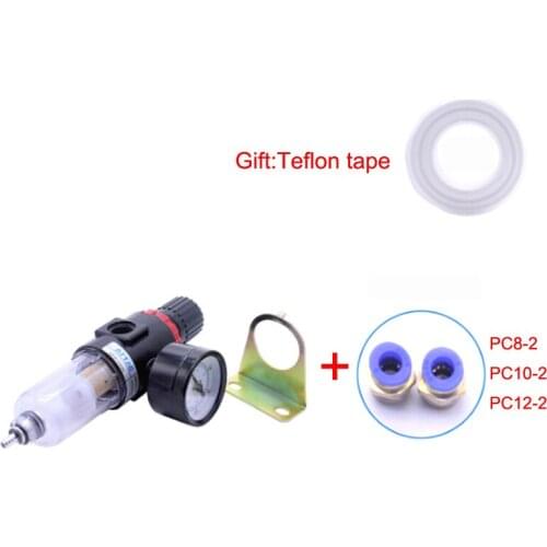 AFR-2000 With 2pcs Quick Connector 1/4" BSPP Pneumatic Filter Regulator Oil Water Separator Two- piece Air Source Processor