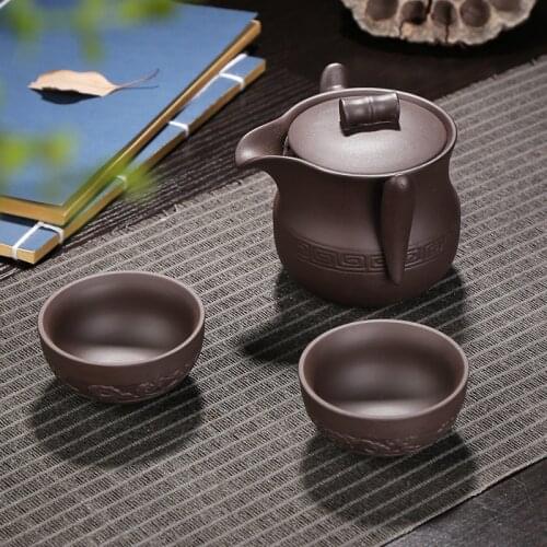 Kung Fu Tea set Include 1 Pot 2 Cups, High quality elegant gaiwan,Beautiful and easy teapot kettle with gift box