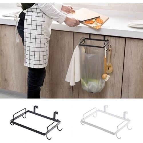 Garbage Bag Holder Plastic Bracket Kitchen Trash Storage Hanger Stand Rack Kitchen Accessories Kitchen Trash Rack
