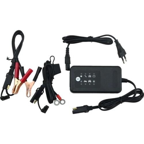 12V Motorcycle Car Charger Maintainer Desulphator Trickle Charging with Extension Cables