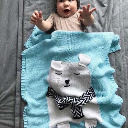 Baby Polar Bear Mat For Toddler Kid Adult Four Seasons Outdoor Travel Multifunctional Photography Photos Children Knit Blankets