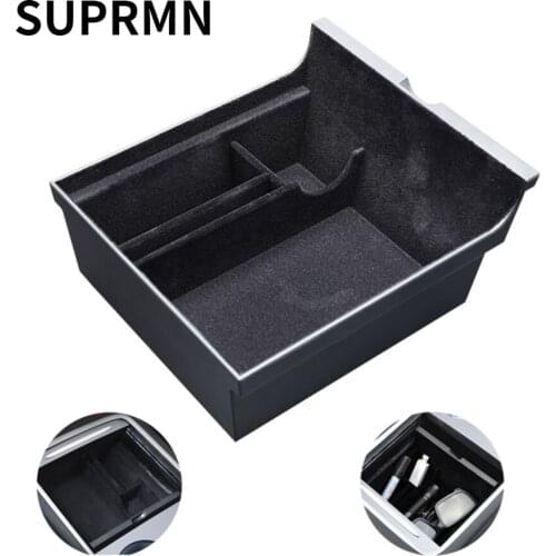 Used for 2021 Model3 Tesla Car Central Armrest Storage Box Center Console Flocking Organizer Containers New Accessories