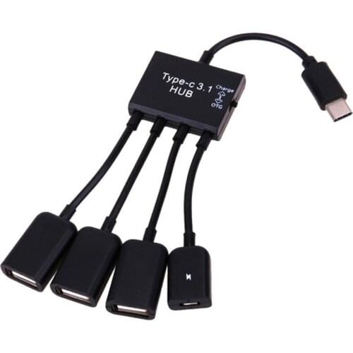 Type C Hub To 3 USB 2.0 Port HUB Micro USB OTG 3/4 Ports Type-C 3.1 Hub Power Charging Hub Cable Connector Adapter