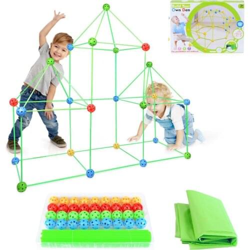 DIY Construction Fort Building Castles Toy Building Block Inserted Assembled Blocks Ball-Inserting Educational Toy For Toddlers