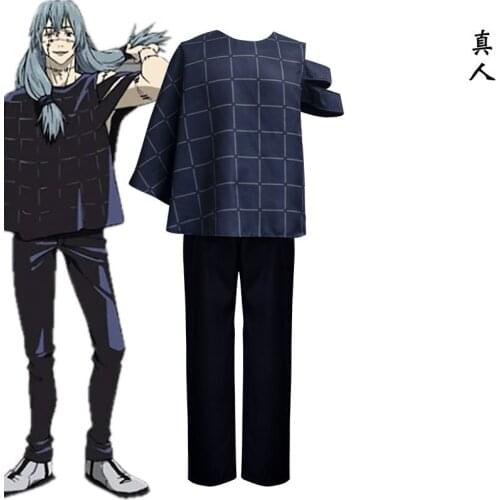Takerlama Mahito Cosplay Costume Loose Tops T-Shirts Men Blue Tees Jujutsu Kaisen Anime Clothing Halloween Party Outfits