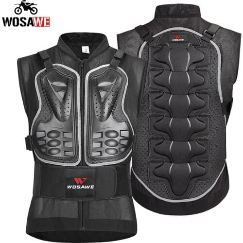 WOSAWE Motorcycle Armor Back Support Chest Jacket Mountain bike Protector Vest MTB Skateboard Outdoor Sports Motorcyclist vest
