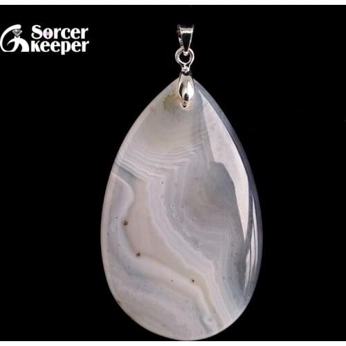 Men Jewelry Dendritic Moss Onyx Necklace Pendants Gem Stone Slide Natural Stone Pendant Healing Reiki Men Woman Gifts BA632