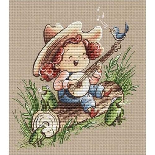 Girl playing piano and singing patterns Counted Cross Stitch 11CT 14CT DIY Chinese Cross Stitch Kits Embroidery Needlework Sets