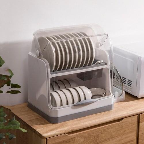New Hot 2 Layers Table Plastic Dish Rack Kitchen Storage Holder Drainer Bowl Tableware Dish Drying Rack Home Cupboard Organizer