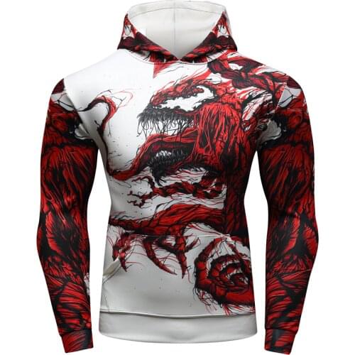 New mens sportswear hoodies quick-drying running football suit sweater gym tight clothes riding pullover movie 3D printing