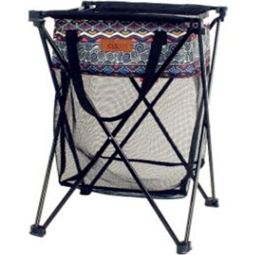 2019 New outdoor storage basket multi-function storage bucket hamper laundry basket storage bag camping garbage rack