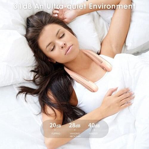 Portable Neck Fan Bladeless Cooling Personal Hands Free Headphone Design Mini Fans with 3 Speeds and USB Rechargeable