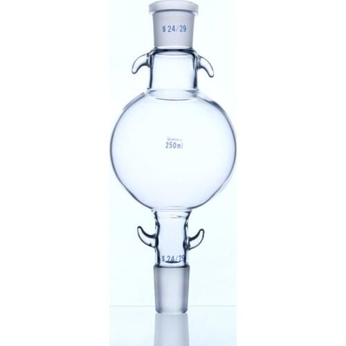 250mL Liquid Storage Ball Chromatography Reservoir Flask 24/29 Ground - In Mouth Borosilicate 3.3 Glass Chemistry Labware