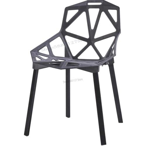 Chair Simple Modern Home Nordic Dining Chair Creative Geometric Fashion Plastic Backrest Outdoor Iron Stool Net Red Chair