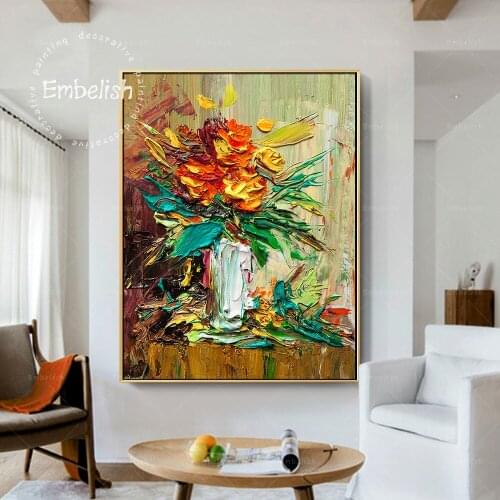 Embelish Impressionist Style Bouquet Of Flowers Home Decor Pictures For Living Room Large Wall Art Pictures HD Canvas Paintings
