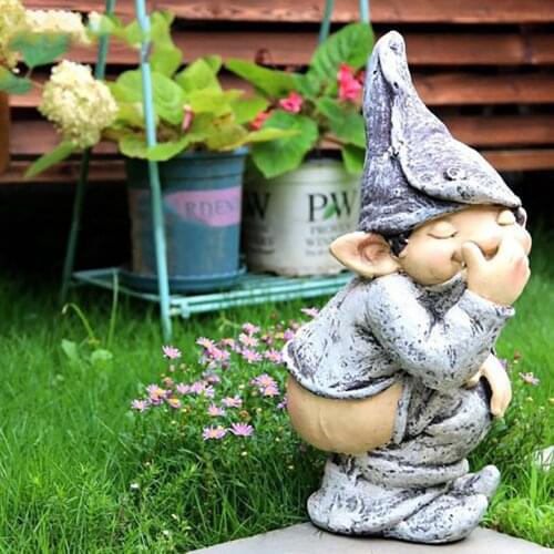 Funny Resin Naughty Garden Gnome Garden Decoration Statue Gnome Decoration Villa Home Figurines Decoartion