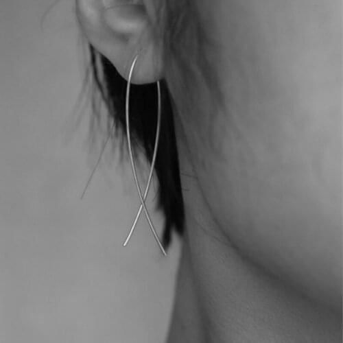 New Simple Design Personality Stud Earrings For Women 2 Colors Temperament Stud Earrings Jewelry Gift boucle d'oreille