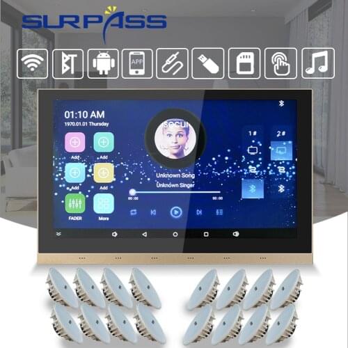 Touch Screen Sound Bluetooth In Wall Amplifier Android Wifi Audio Home Theater System PA Ceiling Speaker Stereo Background Music