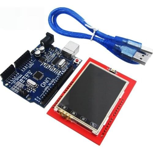 1set UNO R3 MEGA328P +2.4 Inch TFT Touch LCD Screen Module UNO + USB cable