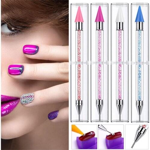 1PC Crystal Dotting Wax Pen Rhinestones Gem Picker Dual Heads Nail Art Studs Dotter Diamond Painting Picker DIY Point Drill Tool