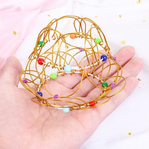 1PC Magic Mandala Flower Basket Toy Flow Ring Spinner Fidget Anxiety Relief Wire Creative Finger Toys Multiple Changes Molds Gif