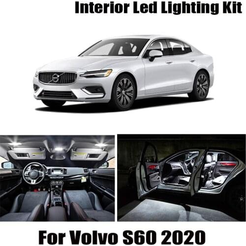 15 Bulbs White Canbus No Error LED Interior Dome Map Reading Light Kit For Volvo S60 2020 Vanity Mirror Lamp License Plate Lamp