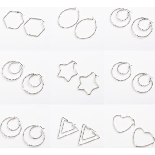 Women Fashion Hook Stainless Steel Earring Jewellery For Women Party Gift