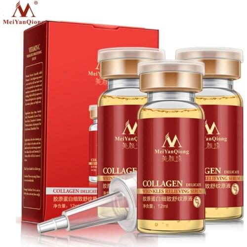3pcs/lot Pure Collagen Serum Skin Whitening Face Moisturizing Anti-wrinkle Skin Care Firming Anti-aging Peptides