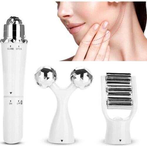 3D Facial Massager Anti-wrinkle Face Roll Vibration Slimming Massager Facial Stick Facial Beauty Skin Care T Shaped Face Tool