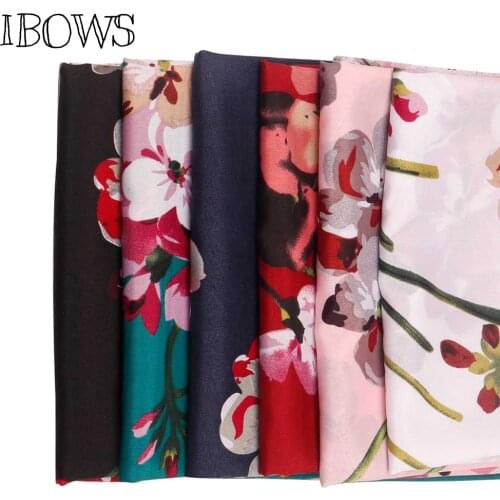 45*150cm Thin Polyester Fabric Flower Printed Cloth Gorgeous Fabric DIY Dress Clothes Luxury Soft Home Textile Curtain Material