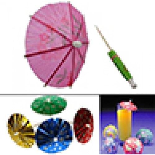 50Pcs Paper Cocktail Parasols Mini Umbrellas Drinks Picks Wedding Party Sticks