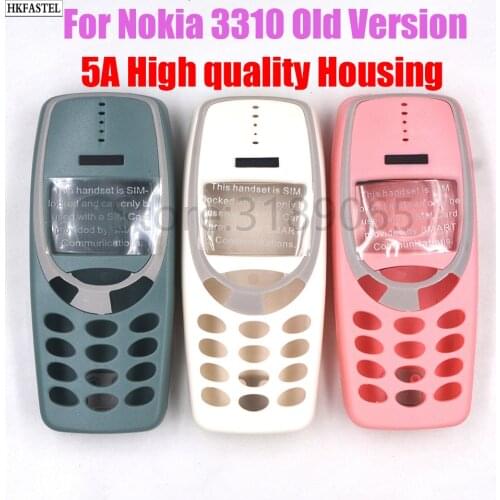 5A high quality 3310 Housing For Nokia 3310 old version Mobile phone Front housing Back Battery Cover Replace Parts