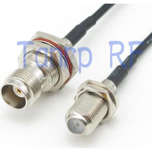 6in TNC female jack to F female jack RF connector adapter 15CM Pigtail coaxial jumper cable RG174 extension cord