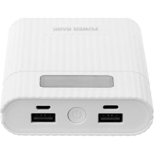 Anti-Reverse 18650 Battery DIY Power Bank Box LCD Display Dual USB Charger Light 1XCB