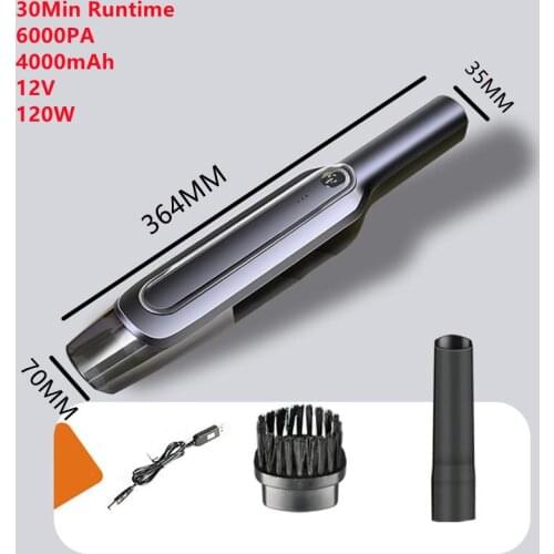 12V Car Vacuum Cleaner Cordless Wet/Dry Auto Portable 120W 6000PA Multi-Function Vacuum Home & Car Dual Use Mini Vacuum Cleaner