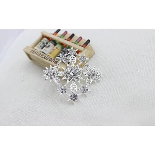 Free Shipping Wholesale 20pcs/lot 50X48mm' Rhinestone Flatback Button crown Button For Wedding Invitation MUGE106