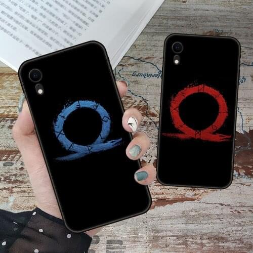 For iPhone 11 12 8 Plus Mini Pro X XR XS Max 4 5 7 6 6S 8 SE Phone Case Black Cover Back Fashion Etui Silicone God of War