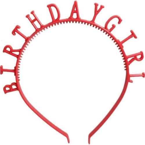 Birthday Girl Tiara Headband Headpiece Kids Adults Party Hair Accessories Letters Decoration Metallic Gold Silver Plastic 100pcs