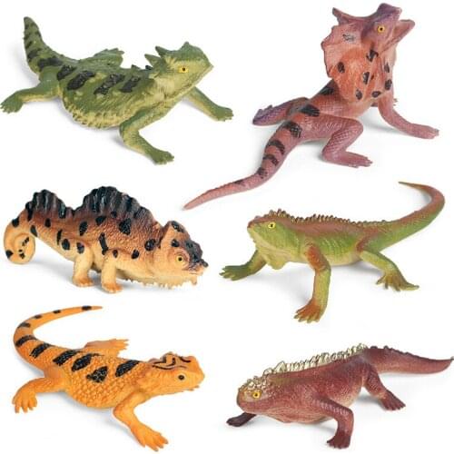 Simulation Amphibian Animals Model Sets Lizard Chameleon Plastic Action Figures Educational Children Toy Figure Gift