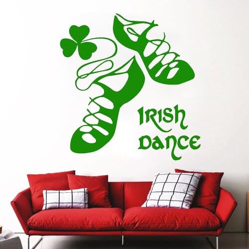 Irland Wall Decals Irish Dancing Ireland Wall Vinyl Sticker Dance Shoes Home Decor Mural Vinyl Removable Ru-351